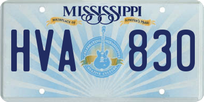 MS license plate HVA830