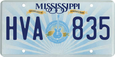MS license plate HVA835