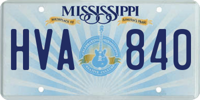 MS license plate HVA840