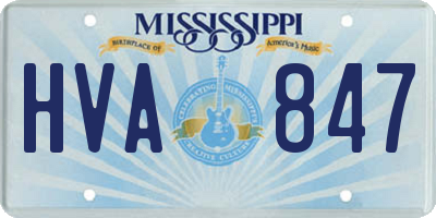 MS license plate HVA847
