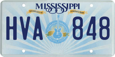 MS license plate HVA848
