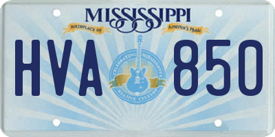 MS license plate HVA850