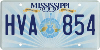 MS license plate HVA854