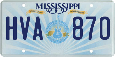 MS license plate HVA870