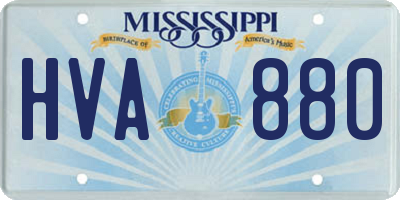 MS license plate HVA880