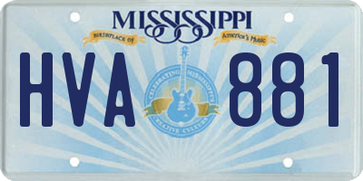 MS license plate HVA881
