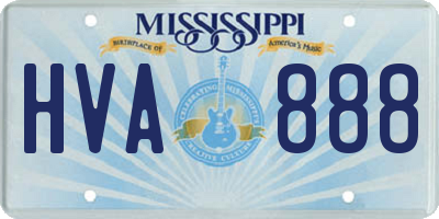 MS license plate HVA888