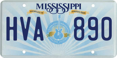 MS license plate HVA890