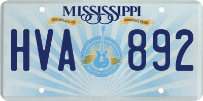 MS license plate HVA892