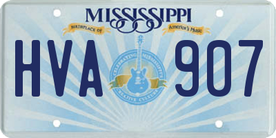 MS license plate HVA907