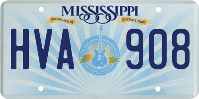 MS license plate HVA908