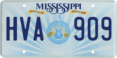 MS license plate HVA909