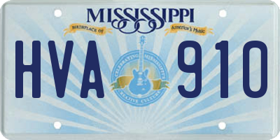MS license plate HVA910