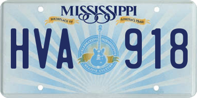 MS license plate HVA918