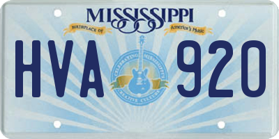 MS license plate HVA920