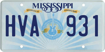 MS license plate HVA931