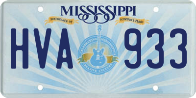 MS license plate HVA933