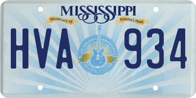 MS license plate HVA934