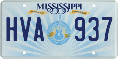 MS license plate HVA937