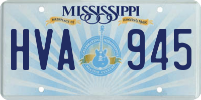MS license plate HVA945