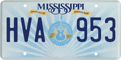 MS license plate HVA953