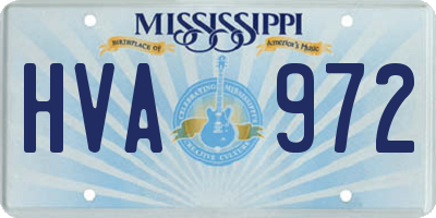 MS license plate HVA972