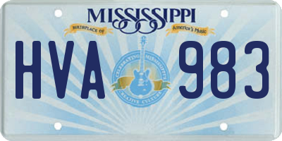 MS license plate HVA983