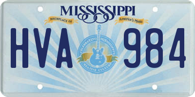MS license plate HVA984