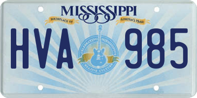 MS license plate HVA985