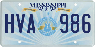 MS license plate HVA986