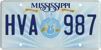 MS license plate HVA987