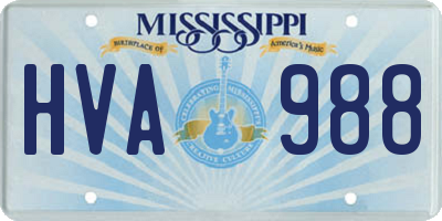 MS license plate HVA988