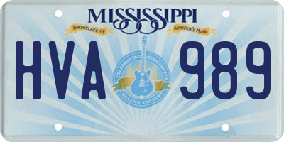 MS license plate HVA989