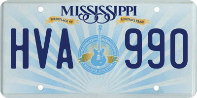 MS license plate HVA990