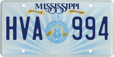 MS license plate HVA994