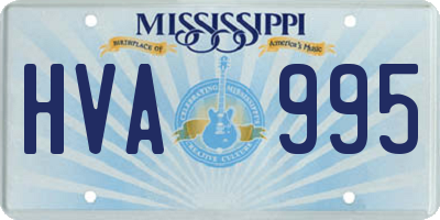 MS license plate HVA995