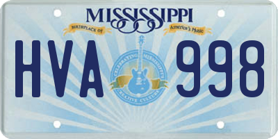 MS license plate HVA998
