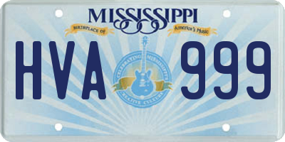 MS license plate HVA999