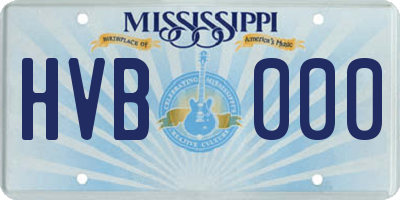 MS license plate HVB000