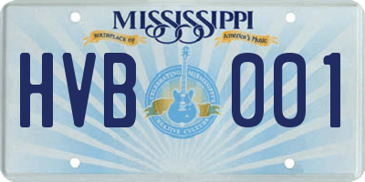 MS license plate HVB001