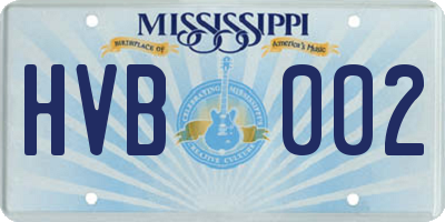 MS license plate HVB002