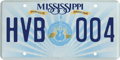 MS license plate HVB004