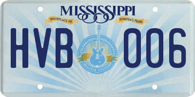 MS license plate HVB006