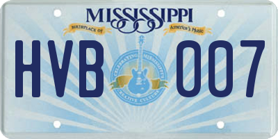 MS license plate HVB007