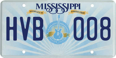 MS license plate HVB008