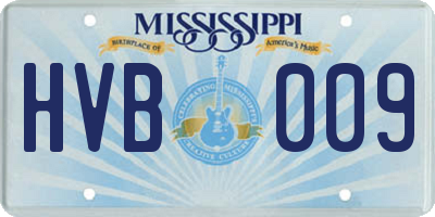 MS license plate HVB009