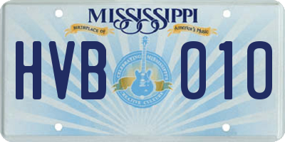 MS license plate HVB010