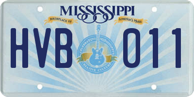 MS license plate HVB011