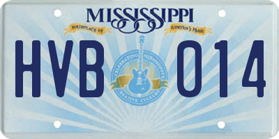 MS license plate HVB014