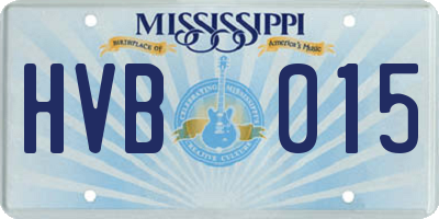 MS license plate HVB015
